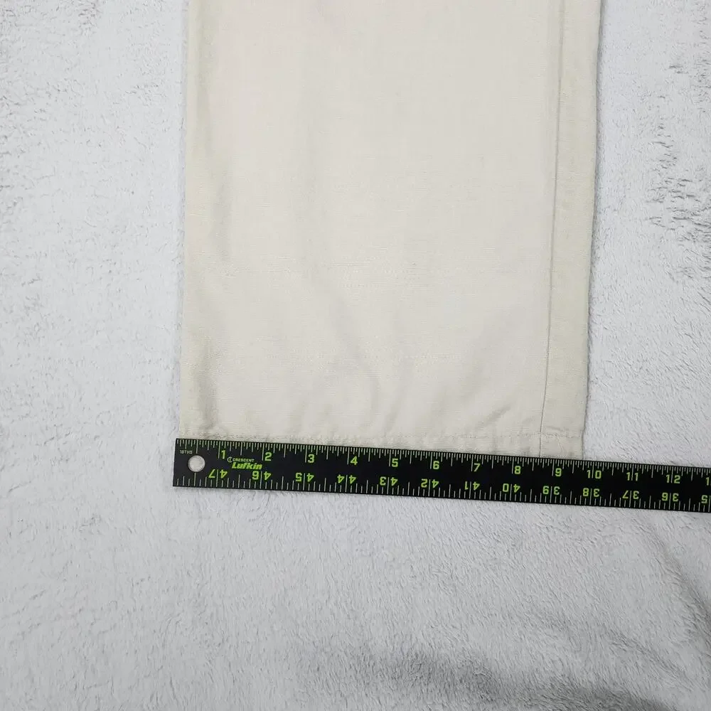 Banana Republic Gavin Chino Pants Mens 38x30 (Fit 38x29) Linen Blend Flat Beige
